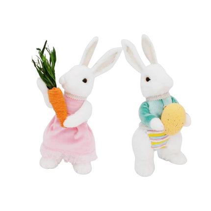 Crofta 2 Pieces Easter Bunny Decoration Plush Toys Easter Gift for Office Home Desk Style A