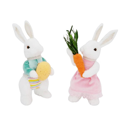 Crofta 2 Pieces Easter Bunny Decoration Plush Toys Easter Gift for Office Home Desk Style A