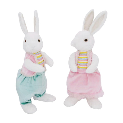 Crofta 2 Pieces Easter Bunny Decoration Plush Toys Easter Gift for Office Home Desk Style B