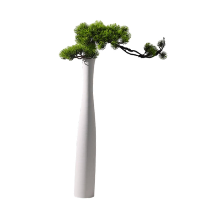 Crofta Tall Ceramic Flower Vase Indoor Floral Arrangement Decorative Vase Plant Pot White Pine Branch