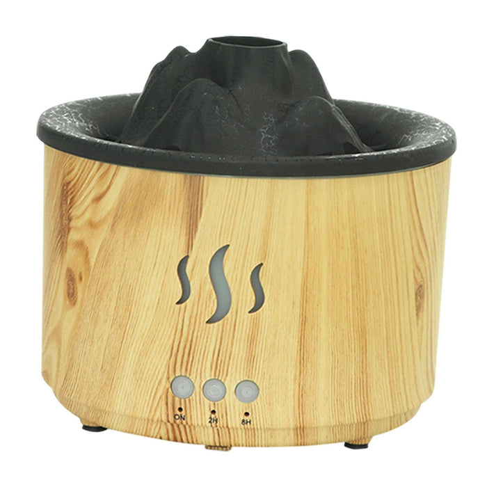 Crofta Essential Oil Diffuser Flame Air Humidifier for Living Room Apartment Wood Color