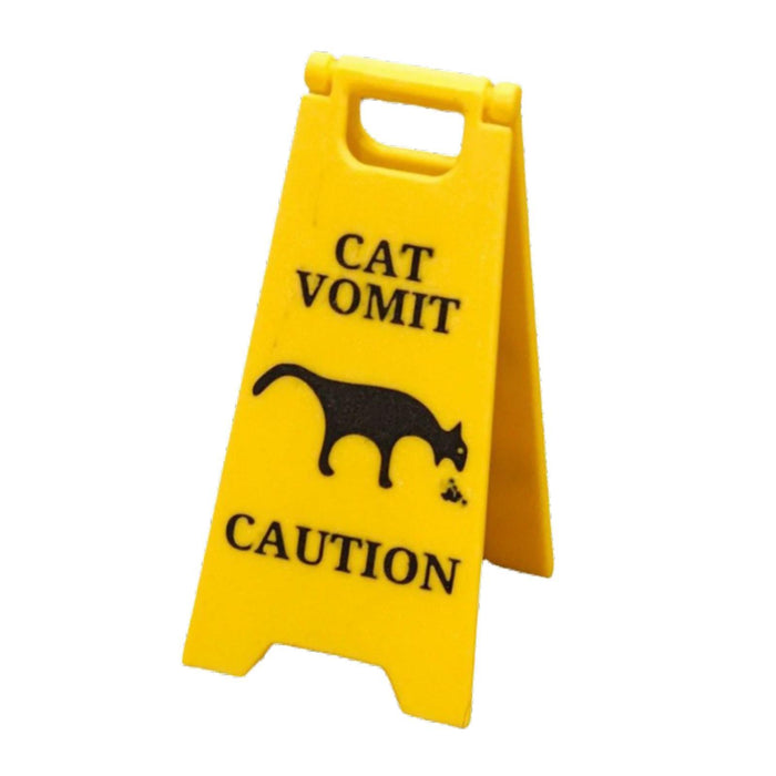 Crofta Cat Vomiting Sign Ornament Funny Cat Themed Ornament Statue Desktop Ornament