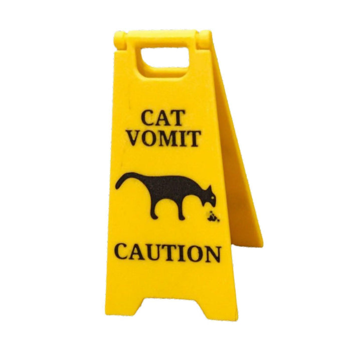 Crofta Cat Vomiting Sign Ornament Funny Cat Themed Ornament Statue Desktop Ornament