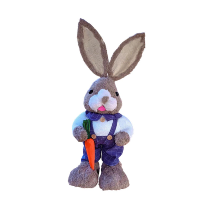 Crofta Woven Rabbit Toy Easter Rabbit Statue Office Photo Prop Straw Bunny Figurine Style C