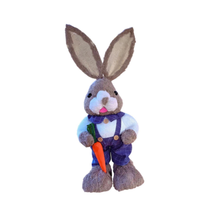 Crofta Woven Rabbit Toy Easter Rabbit Statue Office Photo Prop Straw Bunny Figurine Style C