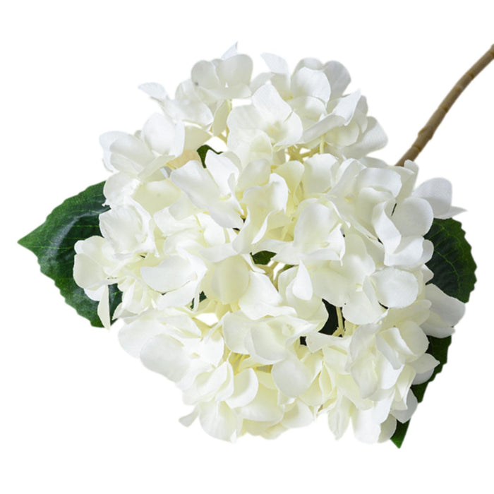 Crofta 17.7inch Silk Cloth Fake Hydrangea Flower Floral Arrangement for Restaurants White