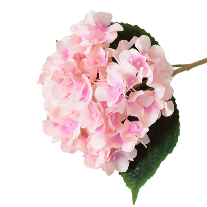 Crofta 17.7inch Silk Cloth Fake Hydrangea Flower Floral Arrangement for Restaurants White Pink