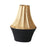 Crofta Ceramic Flower Vase Pot 6.1x8.2inch for Kitchen Study Mantel End Table Decor Black Golden