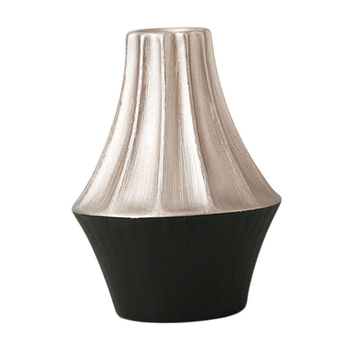 Crofta Ceramic Flower Vase Pot 6.1x8.2inch for Kitchen Study Mantel End Table Decor Silvery Black