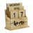 Crofta Wood Block Calendar Desk Office Living Room Birthday Gift Perpetual Calendar Home