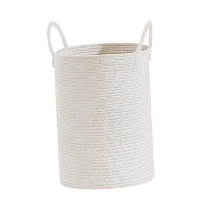 Crofta Toy Basket Decorative Cotton Rope Basket for Utility Room Bedroom Apartments White 35 cm