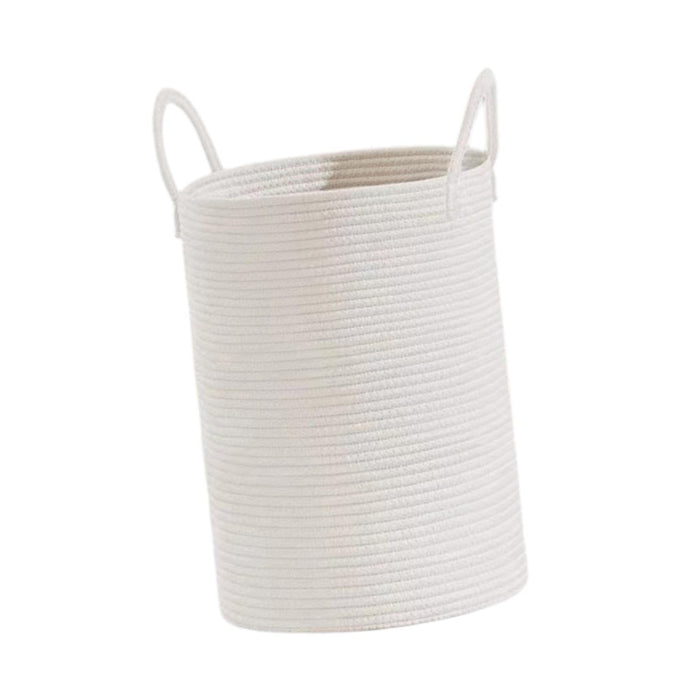 Crofta Toy Basket Decorative Cotton Rope Basket for Utility Room Bedroom Apartments White 38 cm