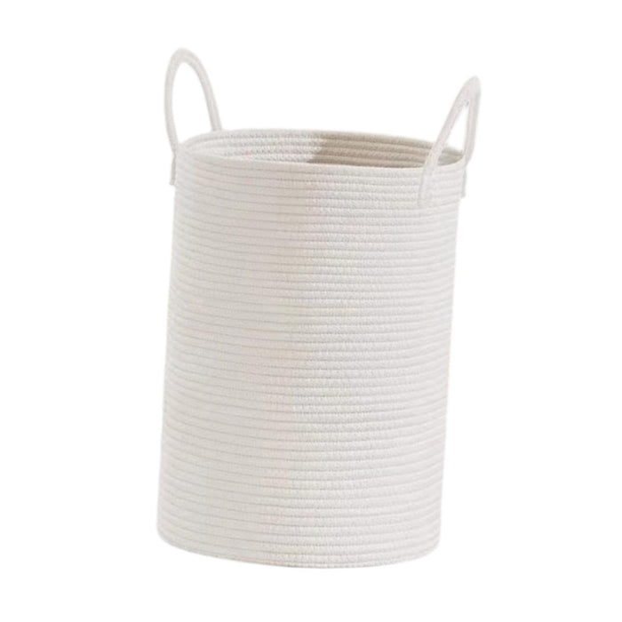 Crofta Toy Basket Decorative Cotton Rope Basket for Utility Room Bedroom Apartments White 38 cm