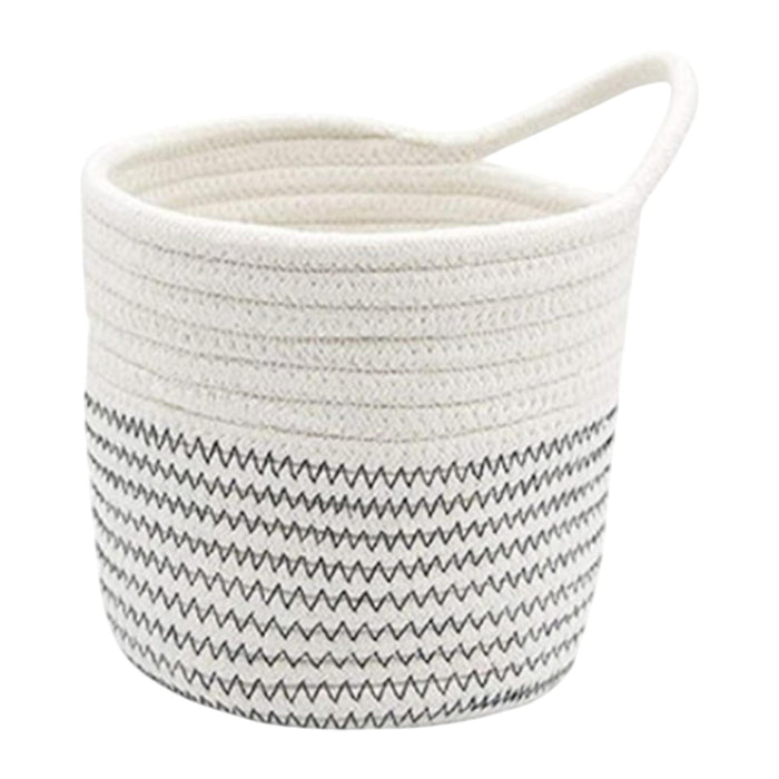 Crofta Hanging Cotton Rope Basket Practical Organizer for Shelf Living Room Kitchen