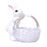 Crofta Easter Rabbit Statue Craft Container Easter Basket for Home Yard Living Room White