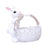 Crofta Easter Rabbit Statue Craft Container Easter Basket for Home Yard Living Room White