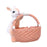 Crofta Easter Rabbit Statue Craft Container Easter Basket for Home Yard Living Room Orange