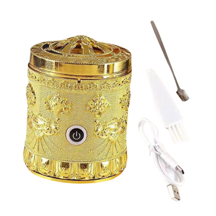 Crofta Electric Incense Burner Gift Decor Accessories for Tea Table Living Room Golden