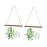 Crofta 2Pcs Artificial Greenery Wood Hanging Plant Shelves for Living Room Portable