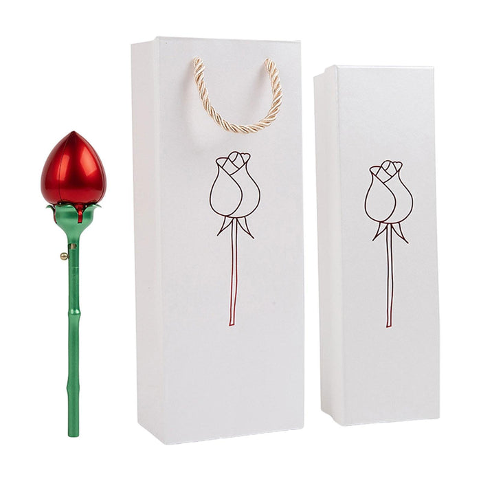 Crofta Rose Jewelry Box Creative Ornament Display Case for Wedding Engagement Party Red Pendant Box