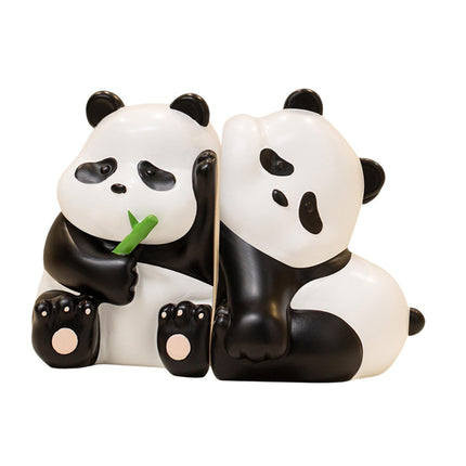 Crofta 2 Pieces Cute Panda Bookends Decoration Home Office Desk Decorative Bookends