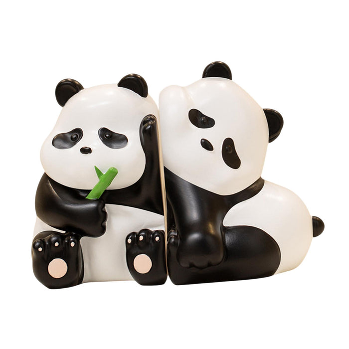 Crofta 2 Pieces Cute Panda Bookends Decoration Home Office Desk Decorative Bookends