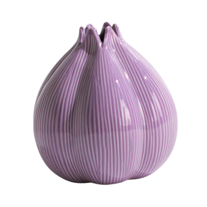 Crofta Onion Shaped Flower Vase Flowerpot Ceramic Vase for Tabletop Cabinet Bedroom Violet