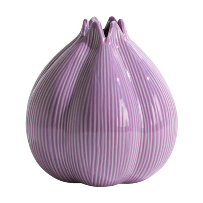 Crofta Onion Shaped Flower Vase Flowerpot Ceramic Vase for Tabletop Cabinet Bedroom Violet