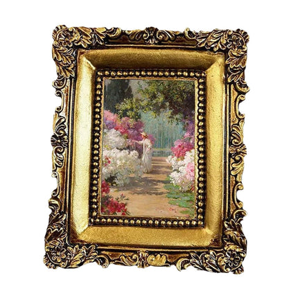 Crofta Vintage Carved Picture Frame Luxury Photo Frame for Hallway Living Room Home