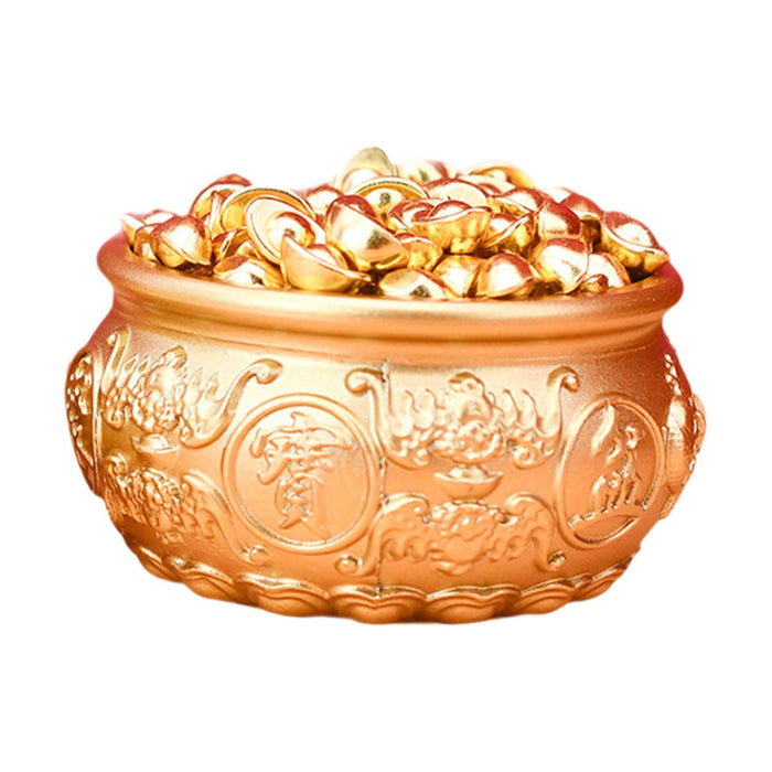 Crofta Chinese Treasure Bowl Crafts Gift Money Drawing Bowl for Office Shelf Indoor Diameter 8 cm