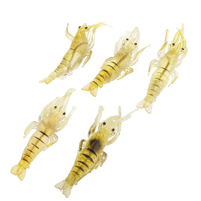 Crofta 10Pcs Soft Plastic Artificial Shrimp Saltwater Fishing Lure Hook Bait Tackle