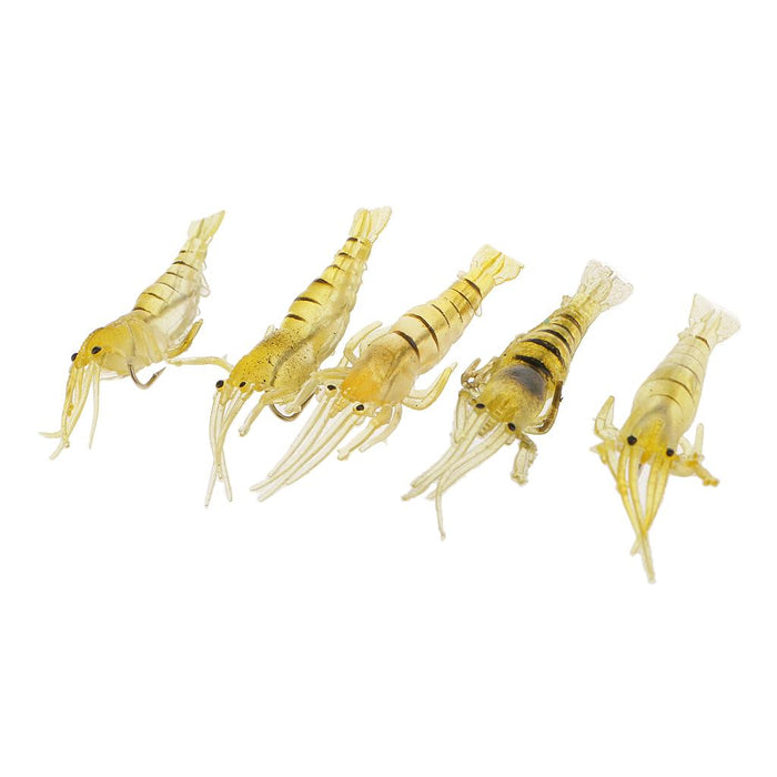 Crofta 10Pcs Soft Plastic Artificial Shrimp Saltwater Fishing Lure Hook Bait Tackle