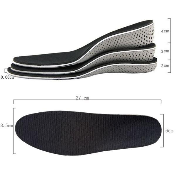 Crofta 2 Pair Soft Memory Foam Invisible Arch Heel Height Increase Taller Insoles