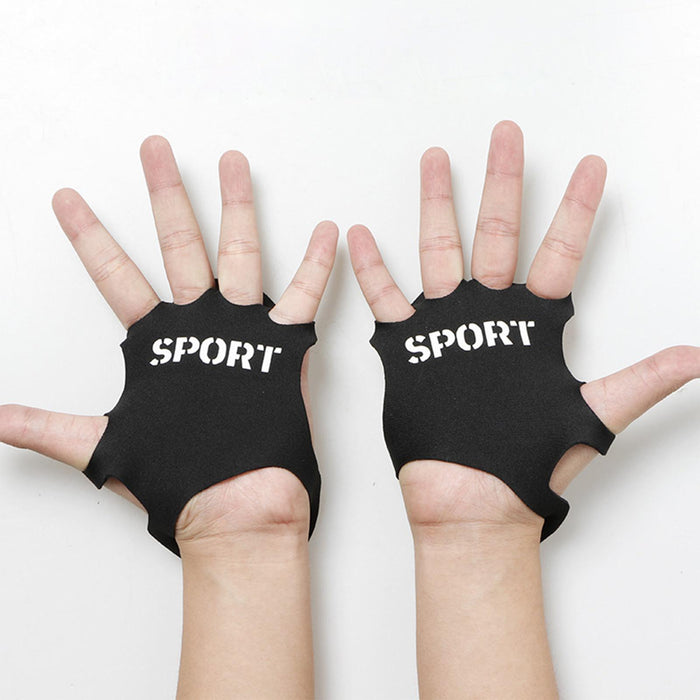 Crofta Workout Gloves Hand Grips Weightlifting Grip Pads for Men Women Deadlift S Black