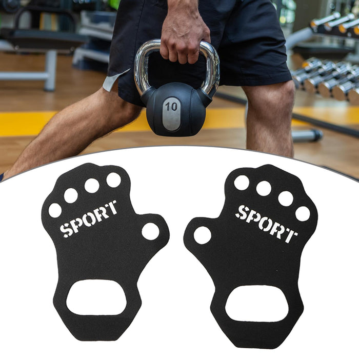 Crofta Workout Gloves Hand Grips Weightlifting Grip Pads for Men Women Deadlift S Black