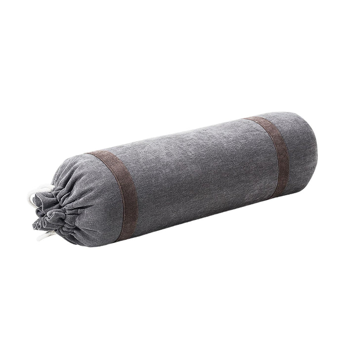 Crofta Yoga Bolster Pillow Legs Removable Cover for Meditation with Carrying Handle gray