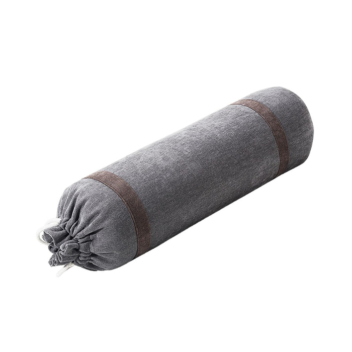 Crofta Yoga Bolster Pillow Legs Removable Cover for Meditation with Carrying Handle gray