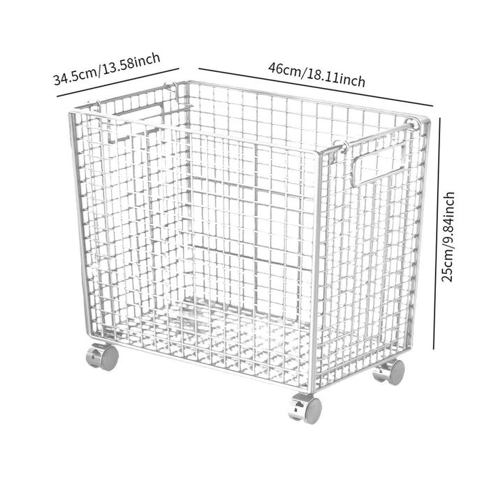 Crofta Yoga Mat Storage Basket Rolling Wheeled for Foam Roller Yoga Blocks Dumbbell S 46cmx34.5cmx25cm