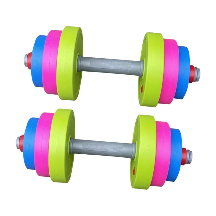 Crofta 2 Pieces Kids Toys Dumbbells Playset Kids Workout Equipment Set for Home Use Handle 12 cm