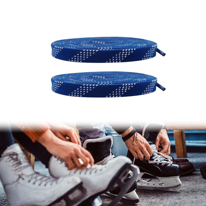 Crofta 1 Pair Hockey Skates Laces Figure Skate Laces for Figure Skates Roller Derby 213cm Blue