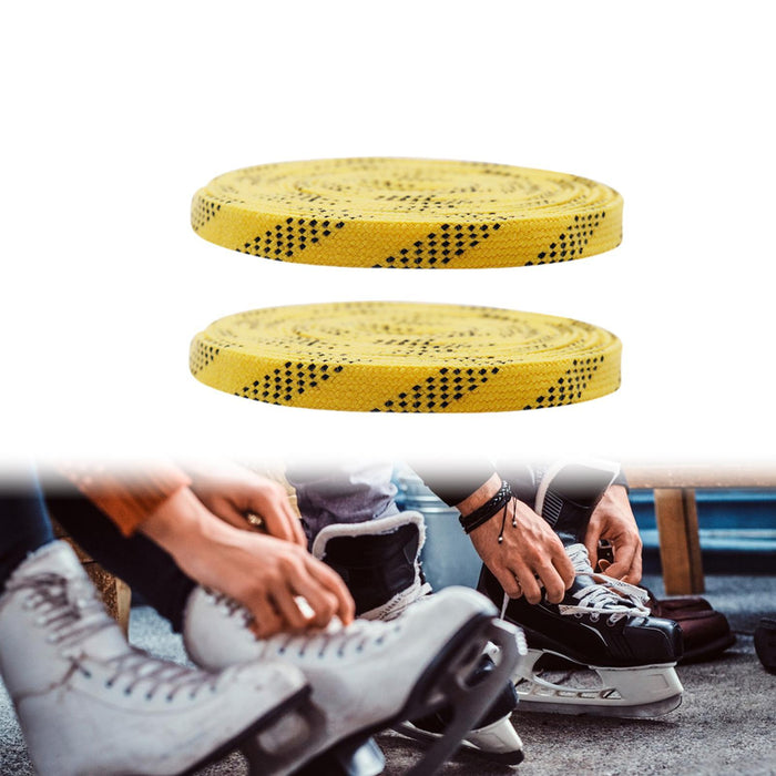 Crofta 1 Pair Hockey Skates Laces Figure Skate Laces for Figure Skates Roller Derby 274cm Yellow