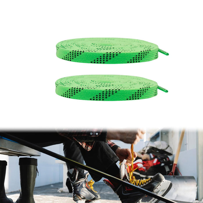 Crofta 1 Pair Hockey Skates Laces Figure Skate Laces for Figure Skates Roller Derby 213cm Green