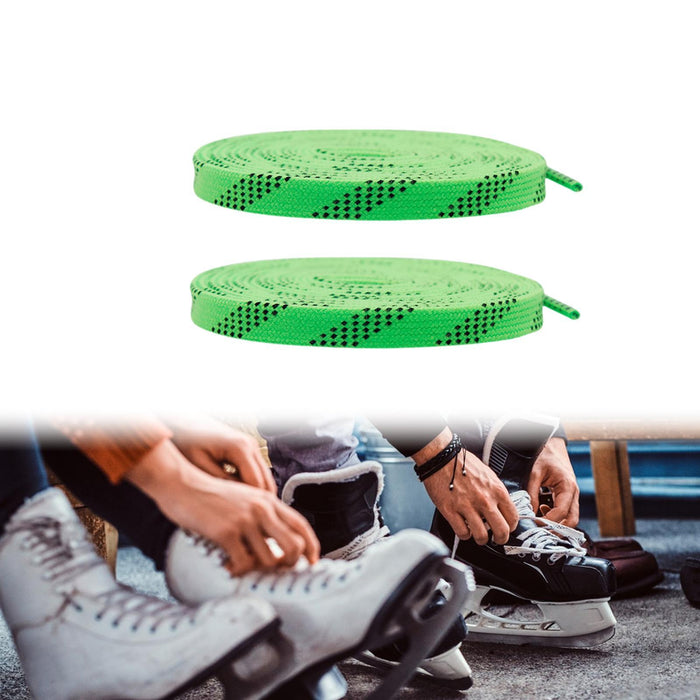 Crofta 1 Pair Hockey Skates Laces Figure Skate Laces for Figure Skates Roller Derby 213cm Green