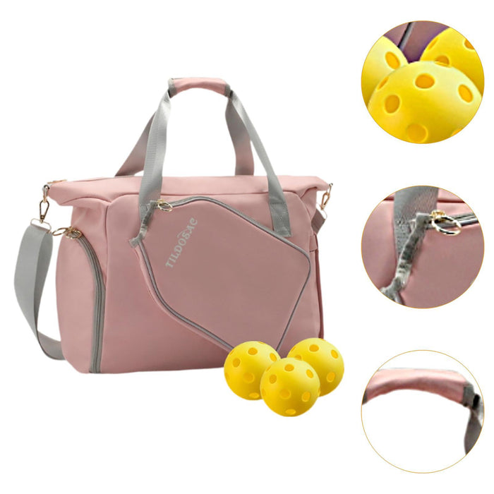 Crofta Women's Pickleball Bag with Paddle Holder Pocket Handbag Pickleball Tote Bag