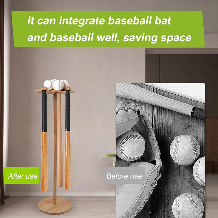 Crofta 10 Baseball Bats Holder Floor Standing Wooden Softball Bat Rack Display Rack