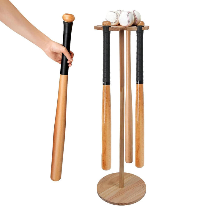 Crofta 10 Baseball Bats Holder Floor Standing Wooden Softball Bat Rack Display Rack