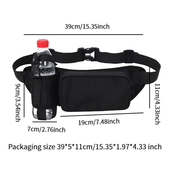 Crofta Fanny Pack Casual Water Bottle Waist Bag for Outdoor Sports Climbing Workout