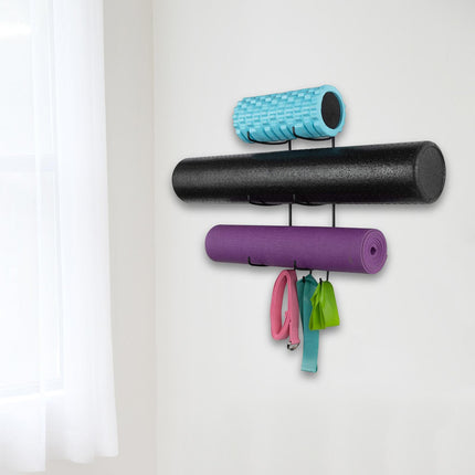 Crofta Yoga Mat Holder Accessories Wall Mount Organizer Storage Decor