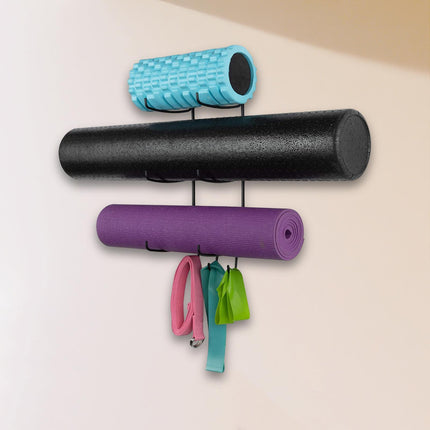 Crofta Yoga Mat Holder Accessories Wall Mount Organizer Storage Decor