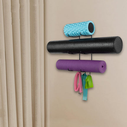 Crofta Yoga Mat Holder Accessories Wall Mount Organizer Storage Decor